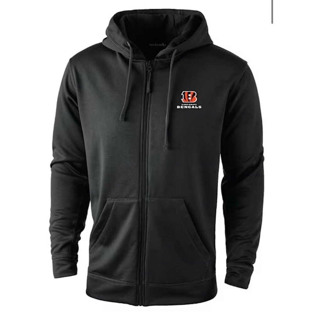 Dunbrooke Cincinnati Bengals Hoodie Jacket Mens XL Black Full Zip NFL Logo